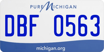 MI license plate DBF0563