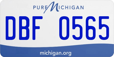 MI license plate DBF0565