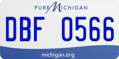 MI license plate DBF0566