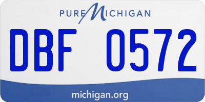 MI license plate DBF0572