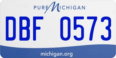 MI license plate DBF0573