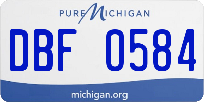 MI license plate DBF0584