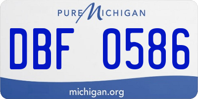 MI license plate DBF0586