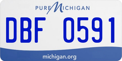 MI license plate DBF0591