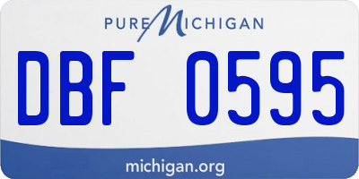 MI license plate DBF0595