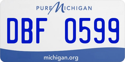 MI license plate DBF0599
