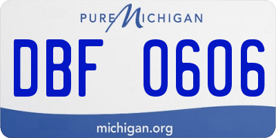 MI license plate DBF0606