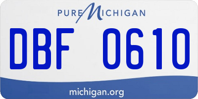 MI license plate DBF0610