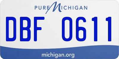 MI license plate DBF0611
