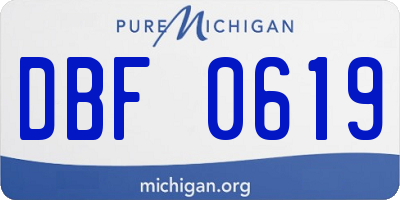 MI license plate DBF0619