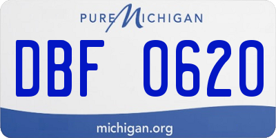 MI license plate DBF0620