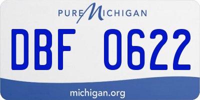 MI license plate DBF0622