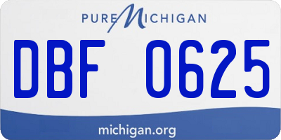 MI license plate DBF0625
