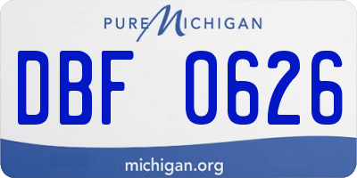 MI license plate DBF0626