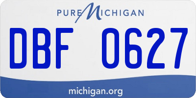 MI license plate DBF0627