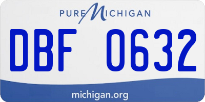 MI license plate DBF0632