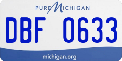 MI license plate DBF0633