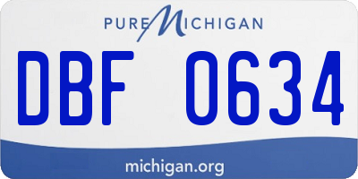 MI license plate DBF0634