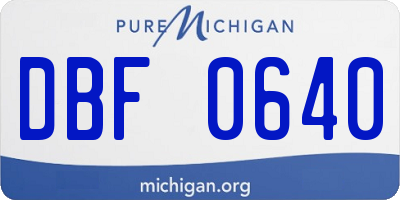 MI license plate DBF0640