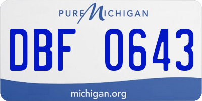 MI license plate DBF0643