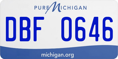MI license plate DBF0646
