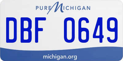 MI license plate DBF0649