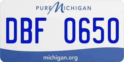 MI license plate DBF0650
