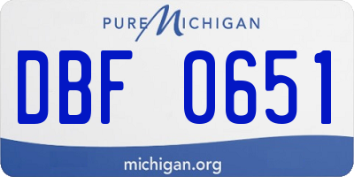 MI license plate DBF0651