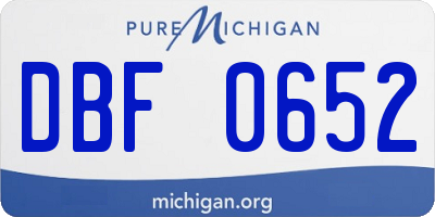 MI license plate DBF0652