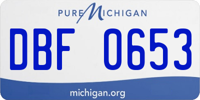 MI license plate DBF0653