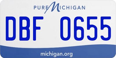 MI license plate DBF0655
