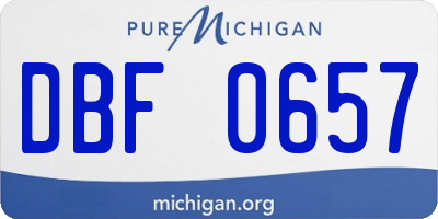 MI license plate DBF0657