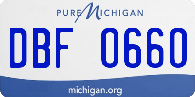 MI license plate DBF0660
