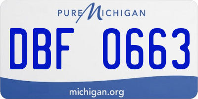 MI license plate DBF0663