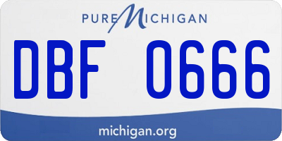 MI license plate DBF0666