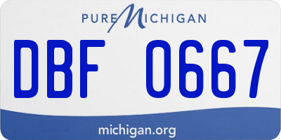 MI license plate DBF0667