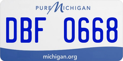MI license plate DBF0668