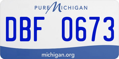 MI license plate DBF0673