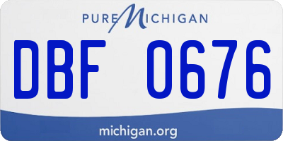 MI license plate DBF0676