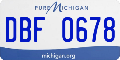MI license plate DBF0678