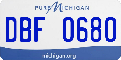 MI license plate DBF0680