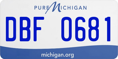 MI license plate DBF0681