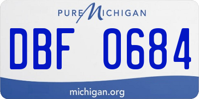 MI license plate DBF0684