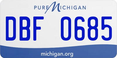 MI license plate DBF0685