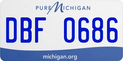 MI license plate DBF0686