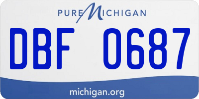 MI license plate DBF0687