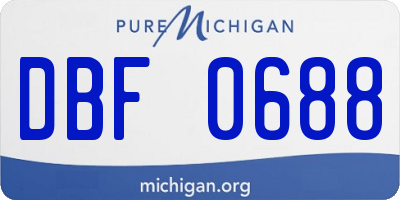 MI license plate DBF0688