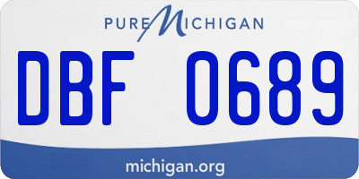 MI license plate DBF0689