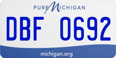 MI license plate DBF0692