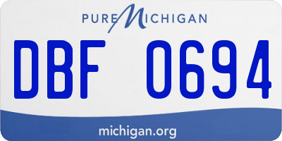 MI license plate DBF0694